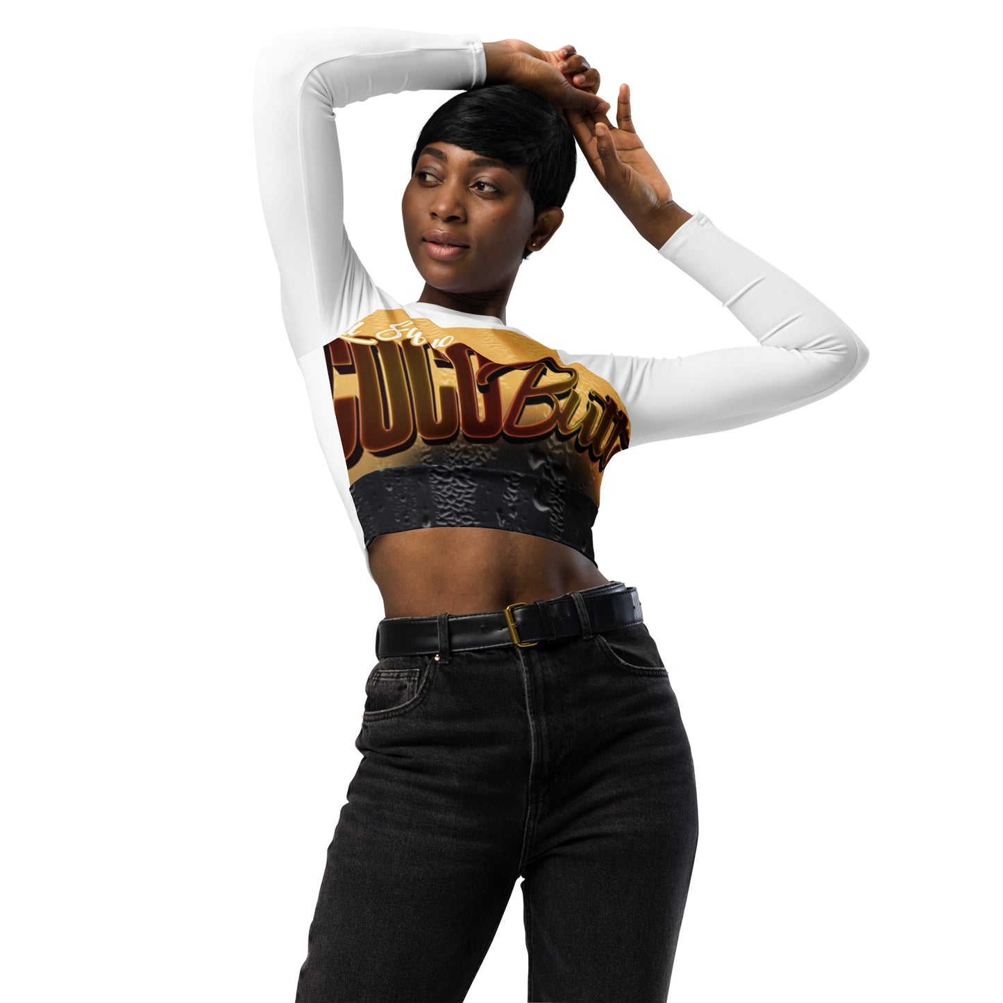 Recycled long-sleeve crop top