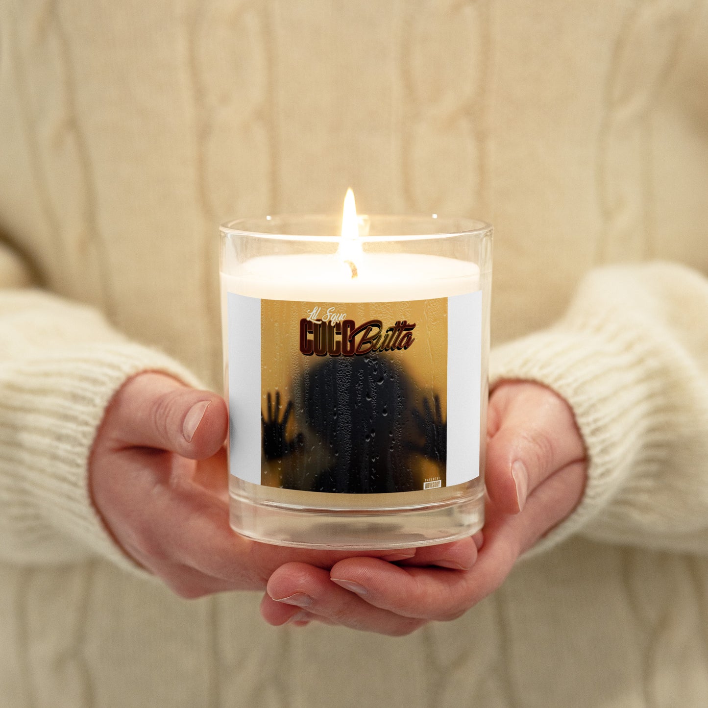 Glass jar soy wax candle