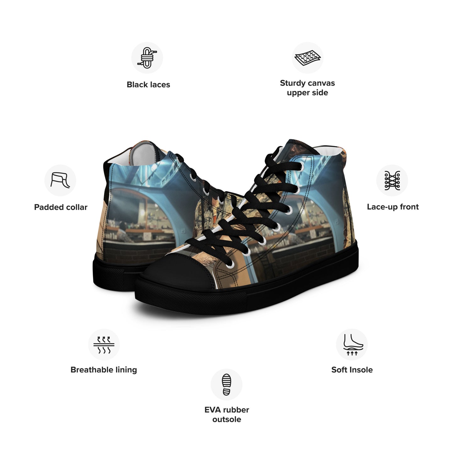 Men’s high top canvas shoes