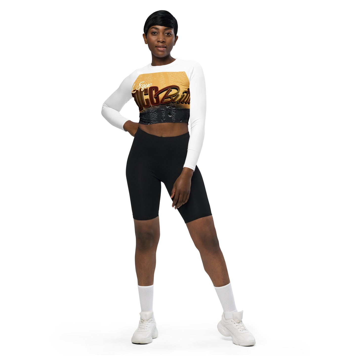 Recycled long-sleeve crop top